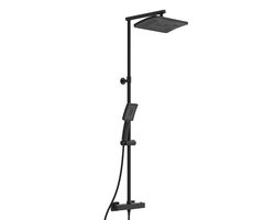 SCHÜTTE TRENTO Douchesysteem - Regendouche - Met Thermostatische Douchekraan - Hartafstand 150 mm - Mat Zwart