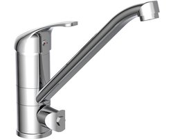 SCHÜTTE Ultra Keukenkraan - Mengkraan - Lage, Draaibare Uitloop - Machineaansluiting - Chroom