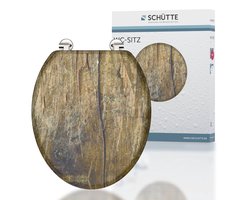 SCHÜTTE WC-Bril 80024 SOLID WOOD - MDF-Hout - RVS-Scharnieren - Belastbaar tot 175 kg - Decor - 3-zijdige Print
