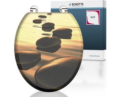 SCHÜTTE WC-Bril 80027 SEA STONE - MDF-Hout - RVS-Scharnieren - Belastbaar tot 175 kg - Decor - 3-zijdige Print