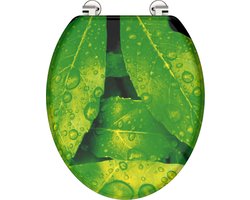 SCHÜTTE WC-Bril 80029 GREEN LEAFS - MDF-Hout - RVS-Scharnieren - Decor - 3-zijdige Print