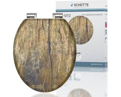 SCHÜTTE WC-Bril 80124 SOLID WOOD - MDF-Hout - Soft Close - Verchroomde Scharnieren - Belastbaar tot 175 kg - Decor - 3-zijdige Print