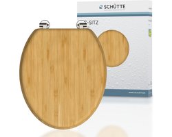 SCHÜTTE WC-Bril 81001 NATURAL BAMBOO - Massief Bamboe - Verchroomde Scharnieren - Belastbaar tot 175 kg