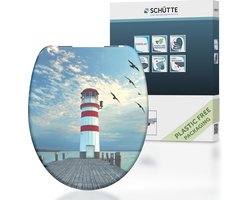 SCHÜTTE WC-Bril 82149 LIGHTHOUSE - Duroplast - Soft Close - Verchroomde Scharnieren - Decor - 1-zijdige Print