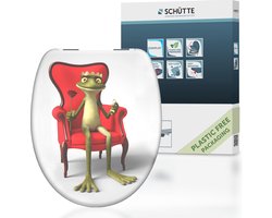 SCHÜTTE WC-Bril 82190 FROG KING - Duroplast - Soft Close - Verchroomde Scharnieren - Decor - 1-zijdige Print