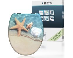 SCHÜTTE WC-Bril 82196 BEACH - Duroplast - Soft Close - Verchroomde Scharnieren - Decor - 1-zijdige Print