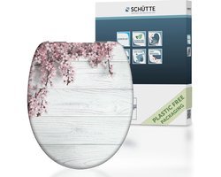 SCHÜTTE WC-Bril 82197 FLOWERS & WOOD - Duroplast - Soft Close - Verchroomde Scharnieren - Decor - 1-zijdige Print