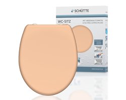 SCHÜTTE WC-Bril 82305 BEIGE - Duroplast - Soft Close - Afklikbaar - RVS-Scharnieren - Belastbaar tot 175 kg - Gelakt - Bahama Beige