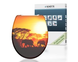 SCHÜTTE WC-Bril 82360 AFRICA - Duroplast - Soft Close - Afklikbaar - RVS-Scharnieren - Belastbaar tot 175 kg - Decor - 3-zijdige Print