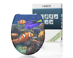 SCHÜTTE WC-Bril 82372 SEA LIFE - Duroplast - Soft Close - Afklikbaar - RVS-Scharnieren - Belastbaar tot 175 kg - Decor - 3-zijdige Print