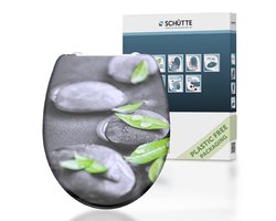 SCHÜTTE WC-Bril 82374 STONE - Duroplast - Soft Close - Afklikbaar - RVS-Scharnieren - Belastbaar tot 175 kg - Decor - 3-zijdige Print