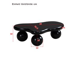 Schwarzer Couchtisch im Wolkenstil mit LED-Beleuchtung – 16 Farben erhältlich, Coffee Table, Wolkenform-Design, Rundbein-Design, stilvolles Highlight für modernes Wohnzimmer und Kinderzimmer