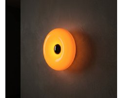 SCM® Donut Lamp Orange Wandlamp - Dimbaar Tafellamp- Oplaadbare Wandlamp- Aesthetic Sfeerlamp 70s Midcentury - Nachtlamp - Touch Control - Retro LED Lamp Zonder Boren - ORANJE