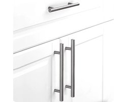 Scoby - 2 x Handgreep - Modern Design - Kast Handvat - Stainless Steel Handle - 128MM - Incl Schroeven - Zilver - 2 Stuks