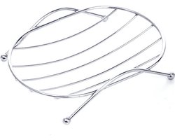 Scoby -2 x Ovale RVS Zeephouder - Verchroomde Zeepplankje - Zeepschaaltje / Zeepbakjes - Soap Dish - Zilver - 2 Stuks
