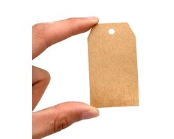 Scoby - Bruine Kraftpaper Labels - Etiketten - Naamlabels - Cadeaukaartjes - 70/35MM - 100 Stuks - Kartonnen Labels - Tags
