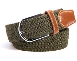 Scoby - Elastische Geweven Riem - Gevlochten Riem - Stretch Belt - Rekbaar - Groen