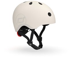 Scoot & Ride Helmet – Kinderhelm – S 51-55 cm – LED achterlicht – magnetische sluiting – verstelbaar – Ash