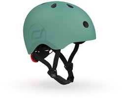 Scoot & Ride Helmet – Kinderhelm – S 51-55 cm – LED achterlicht – magnetische sluiting – verstelbaar – Forest