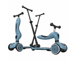 Scoot & Ride Highwaykick 1 Push & Go - 2-in-1 Kinderstep met duwstang - Step & Loopfiets 2-in-1, 3 wielen - Duwstang 3 hoogtes, afneembare voetsteunen - 1-5 jaar, max 20/50 kg - Steel