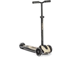 Scoot & Ride Highwaykick 5 LED - Kinderstep - LED voorwielen, 3 wielen, antislip deck & voetrem - verstelbaar stuur 60-90 cm, afneembare stuurstang - 5+ jaar (118-180 cm), max 80 kg, PU wielen 120/80 mm, Ash