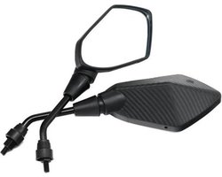 Scooterspiegels - Spiegelset - Scooter - Spiegels - Accessoires - Universeel - Carbon Look - 8 MM Schroef