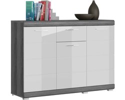 Scout ladekast wit hoogglans MDF TZ rook zilver NB - 37x120x85cm