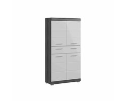 Scout midi kast wit hoogglans MDF TZ rook zilver NB - 31x74x141cm