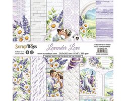 ScrapBoys Lavender Love paperpad 12 vl+cut out elements-DZ SB-LALO-10 250gr 20,3x20,3cm (03-24)