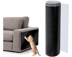 Scratch Protection voor katten - Cat Scratch Bescherming - PVC Film Adhesive Tape voor Meubels - Bank - Stoelen - Bedden - Tapijt (25 cm x 300 cm - Zwart)