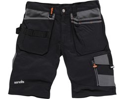 Scruffs Slijtvaste werkshort - Zwart - Canvasverstevigde zakken - Maat 48
