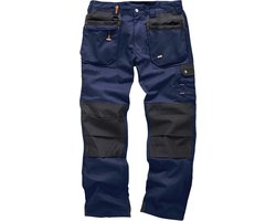 Scruffs werkbroek - polyester-katoen keperstof 250 g/m2 - holsterzakken en kniezakken - maat 52 R - blauw - bouw en logistiek