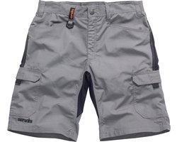 Scruffs Werkshorts - Flexibel slimfit - Lichtgewicht ripstop - Grafiet - Maat 36W