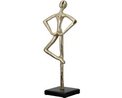 Sculptuur - Dansen - Dansend persoon - Aluminium - Goud en Zwart - Decoratief beeld - 17x38x10 cm