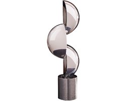 Sculptuur - De realiteit voor half nemen - Halve cirkels - Glas - Zwart en Wit - Glans - Beeld - 12x33x7 cm