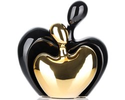 Sculptuur decor knuffelend paar beeldjes om liefde te manifesteren - Zwart en goud cadeau voor verjaardag, bruiloft, Kerstmis - Voor thuis, tafel, boekenplank, desktop