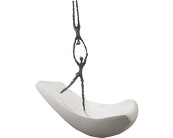 sculptuur in lijn - bronzen beeld - stenen sokkel - ECHT BRONS - handwerk