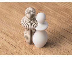 Sculptuur Koppel Man en Vrouw - 20cm hoog - 3D Geprint PLA - Abstract Minimalistisch Design - Scandinavisch Stijl - Decoratie