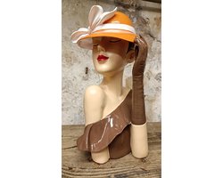 Sculptuur "Lady" bruin polystone 16,5x16,5x27,5cm