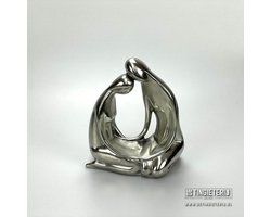 Sculptuur Man & Vrouw - Samensmelten - Huwelijk cadeau - 10 jaar getrouwd - Tinnen huwelijk - Sculptuur liefde - Beeld Man en Vrouw