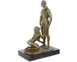 sculptuur - naakte man en vrouw - Bronzen beeld - erotisch - 32,4 cm hoog