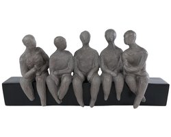Sculptuur Sitting People decoratie beeld multicolor polyresin 40,5x9x19 cm.