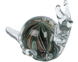 Sculptuur slak decoratie glas multicolor 12,5x6,5x9,5cm speelgoed.
