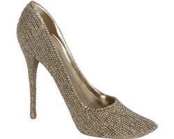 Sculptuur Stiletto Pump Schoen glinster goud / Deco & Cadeau by Peters