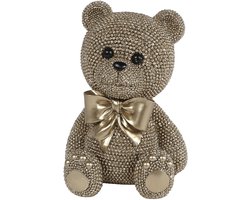 Sculptuur Teddybeer M glinster goud / Deco & Cadeau by Peters