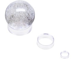 S&D - Stenen Houder (2 stuks) - GROOT - Ring voor Edelstenen Bol / Ei - Kunststof - Rond - Transparant