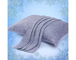 S&Dshopline® Koelende kussensloop 50 x 75 cm, 2-pack kussenslopen met Japanse Arc-Chill verkoelende vezel Q-Max>0,5 en 100% katoen, ademend, superzachte kussensloop, kussenslopen met rits, blauw