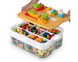 S&Dshopline® - Opbergdozen voor Lego opbergbox met deksel, stapelbare stenen, sorteerdozen, speelgoed, kleine onderdelen, kist, bouwstenen, container, transparante organizer, speelgoedkist voor kinderen