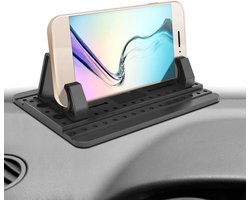 S&Dshopline® - Universele siliconen telefoonhouder auto mobiele telefoon antislipmat & tafel mobiele telefoonstandaard, auto dashboardhouder met anti-slip kleefmat voor smartphone iPhone X XR 8 Plus 7 6 Samsung