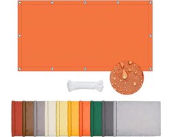 S&Dshopline® Zonnezeil, waterdicht, rechthoekig, zonwering, balkon, terras, luifelstof, uv-bescherming, hittebescherming zonder boren, zeildoek met inslagringen en touw, voor pergola (oranje, 2 x 3 m)